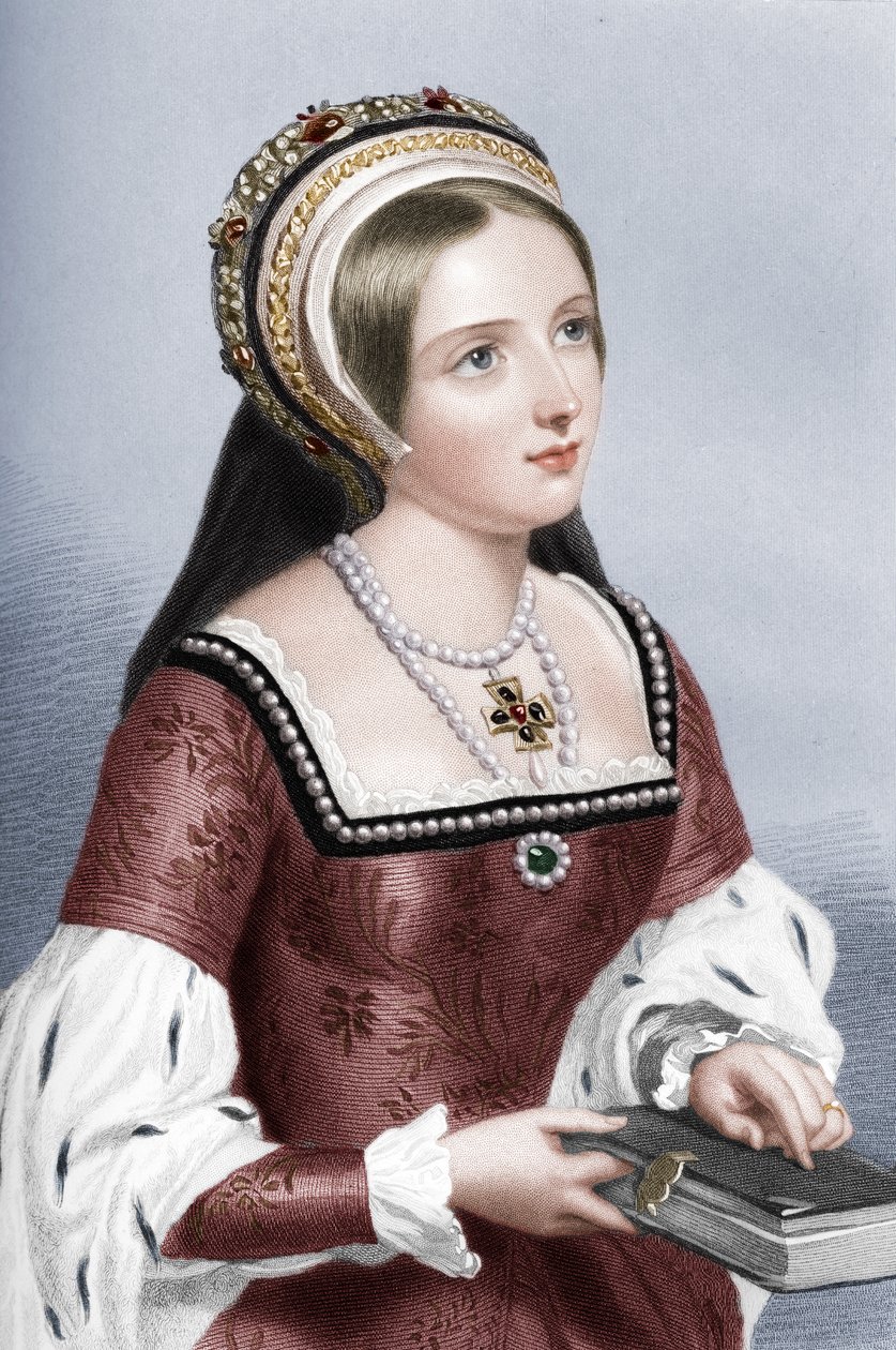 Catherine Parr 1512-1548, de zesde vrouw van koning Hendrik VIII, 1851 door William Henry Mote