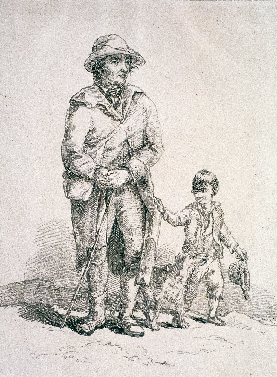 Een boer met een hond en een jongen, Provinciale karakters, 1813 door William Henry Pyne