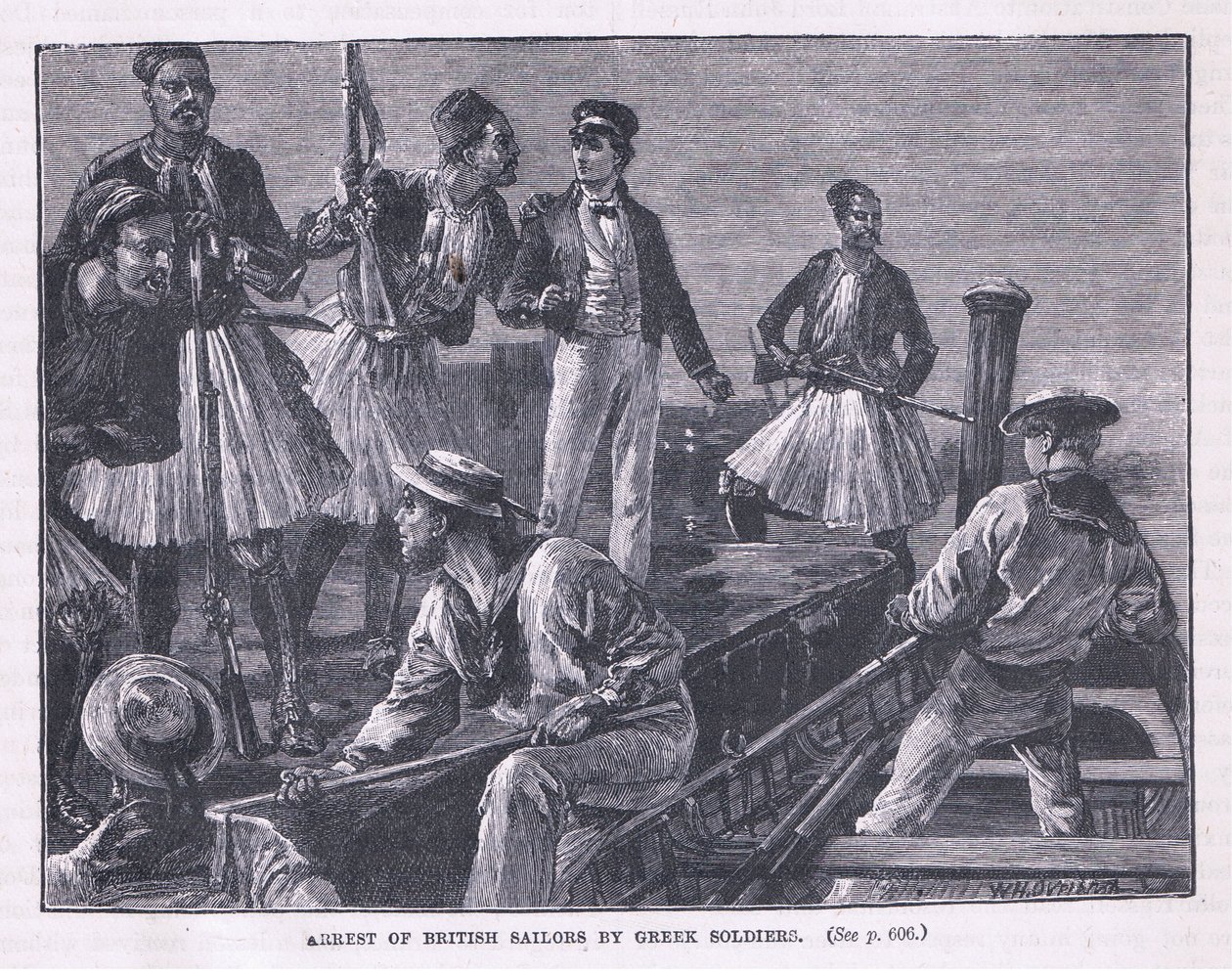 Arrestatie van de Britse Zeelieden door Griekse Soldaten AD 1850 door William Heysham Overend