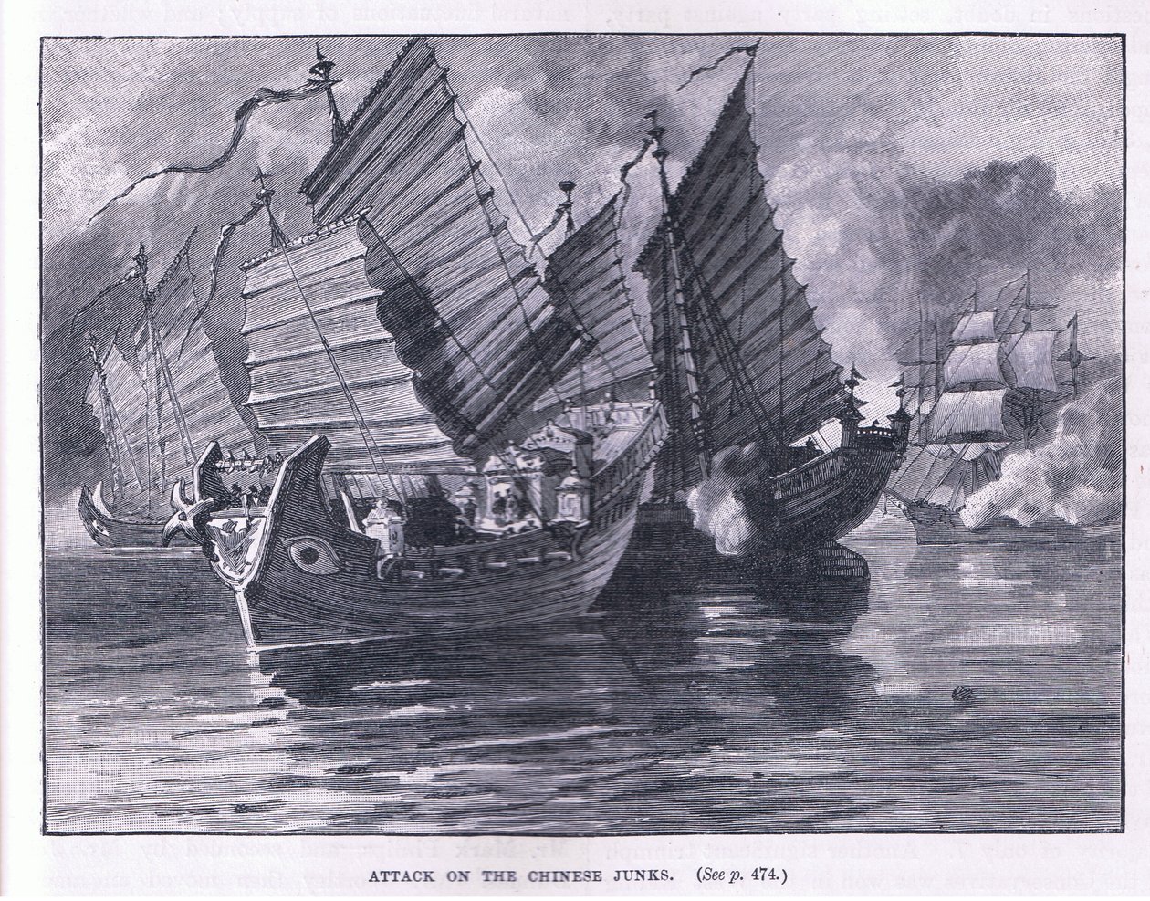 Aanval op de Chinese jonken AD 1841 door William Heysham Overend