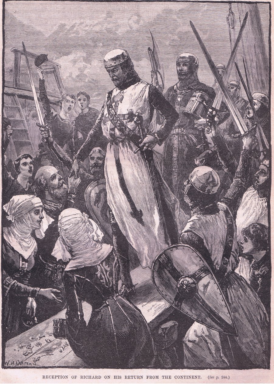 Ontvangst van Richard bij zijn terugkeer van het continent, 1194 door William Heysham Overend