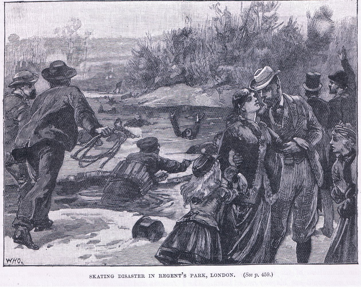 Schaatsramp in Regents Park, Londen 1868 door William Heysham Overend