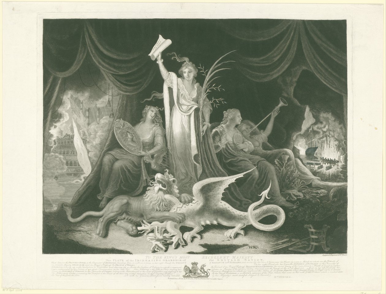 Allegorie op de macht van Groot-Brittannië, 1787 door William Hincks