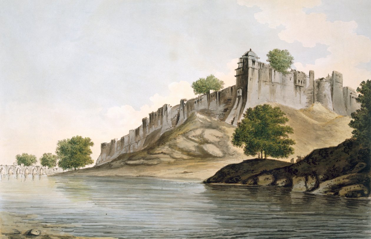 Pl. 33 Een Uitzicht op het Fort van Ilionpoor aan de Oevers van de Rivier Goomty uit 
