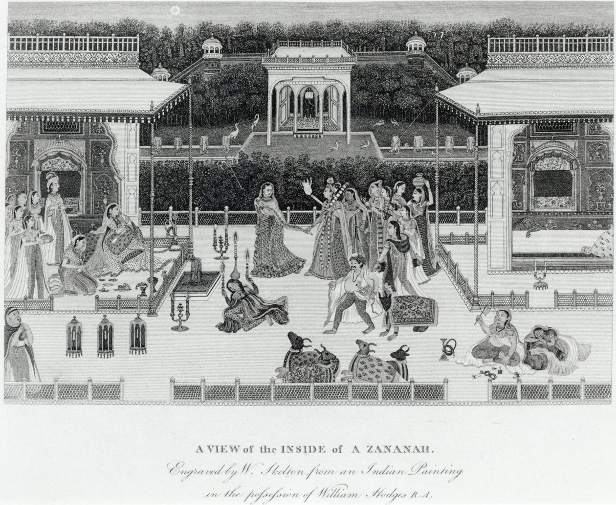 Uitzicht op de binnenkant van een Zananah, gegraveerd door William Skelton door William Hodges