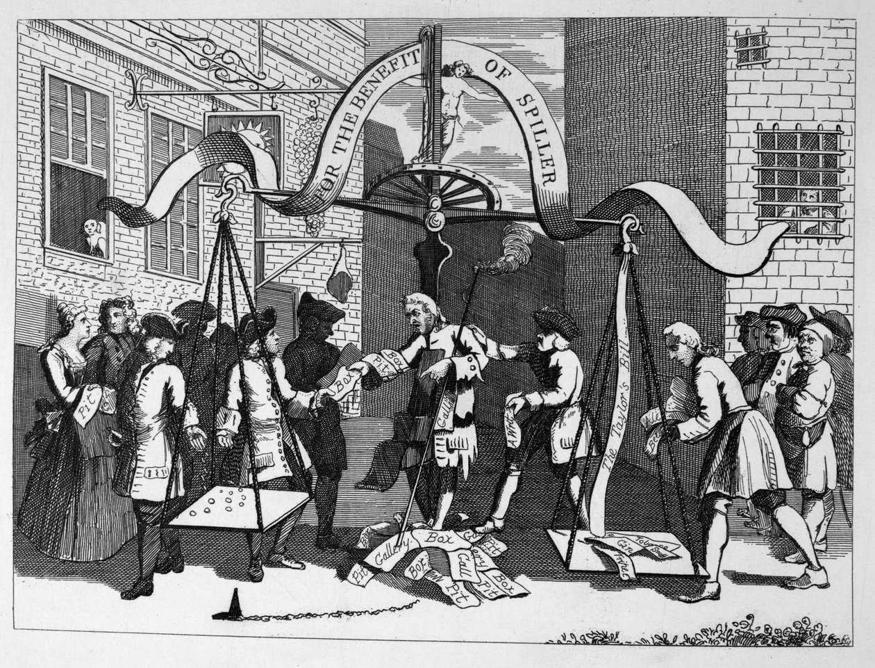 (Ticket) voor het Voordeel van (James) Spiller (de Speler) door William Hogarth