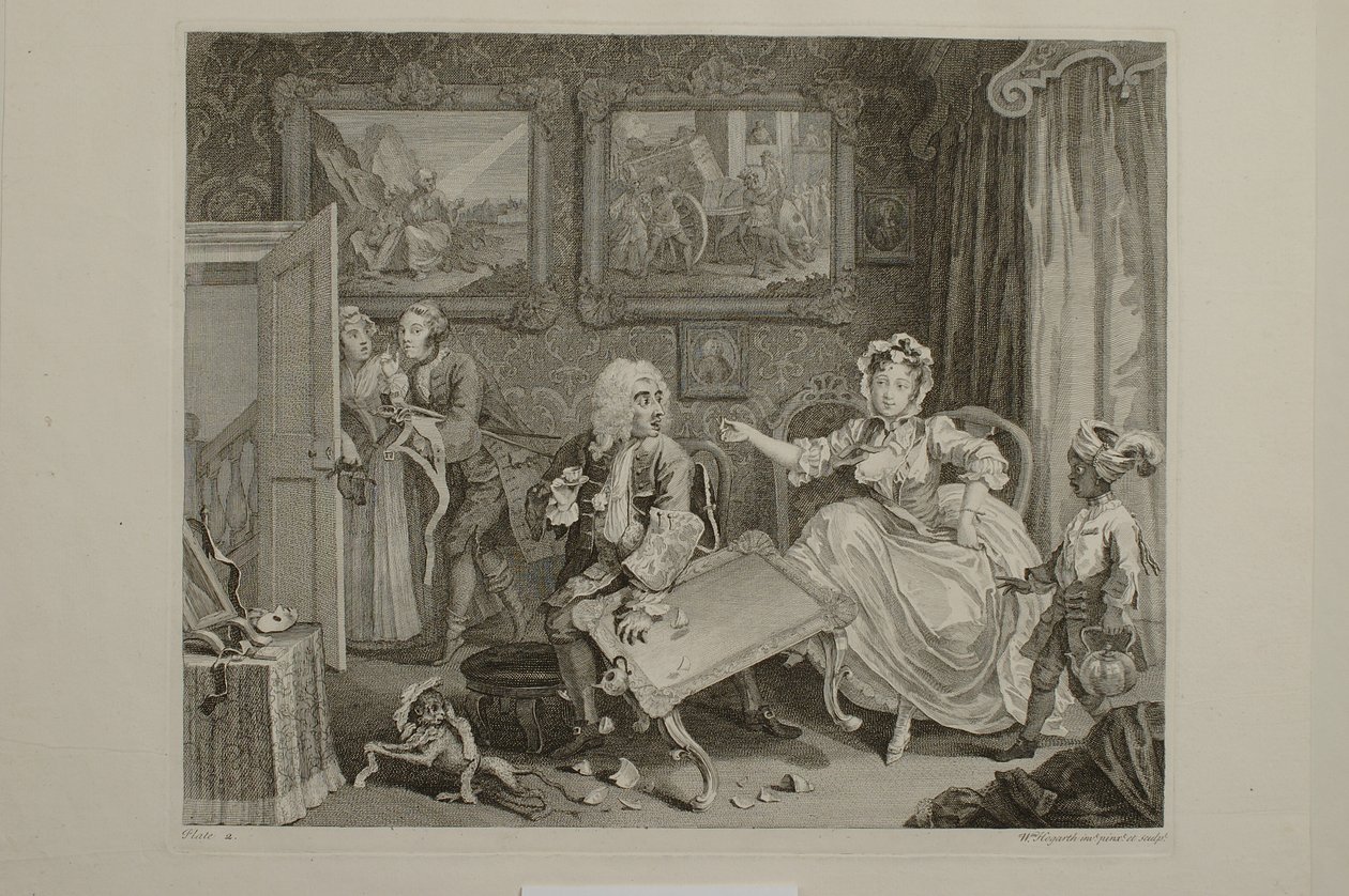 De ontwikkeling van een hoer: plaat 2 door William Hogarth