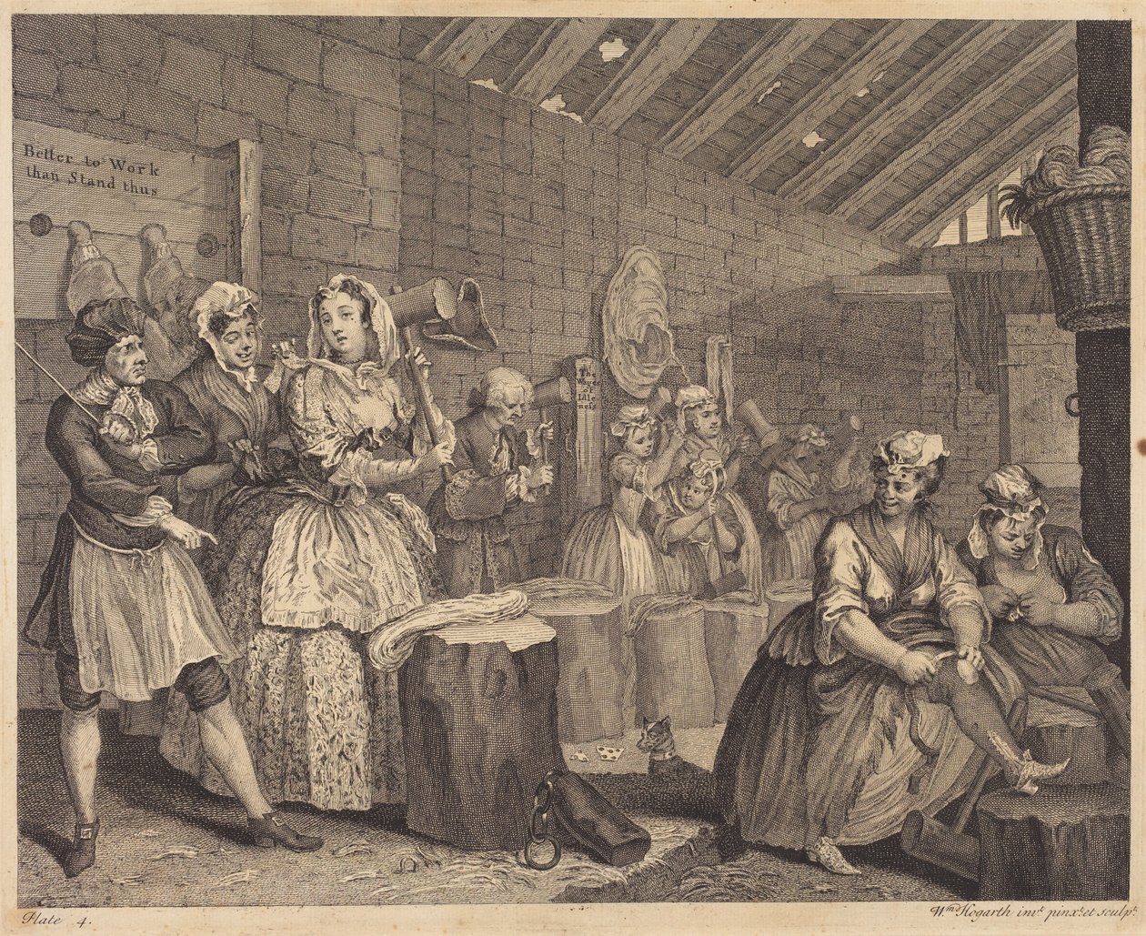 De ontwikkeling van een hoer: pl. 4 door William Hogarth