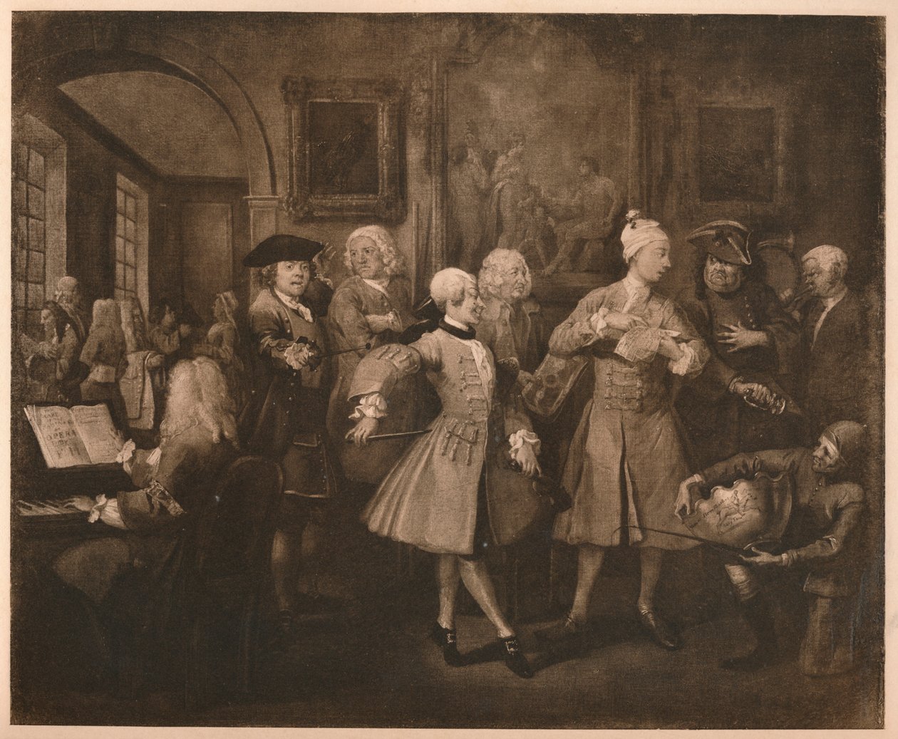 A Rakes Progress - 2: De Levée, 1733 door William Hogarth