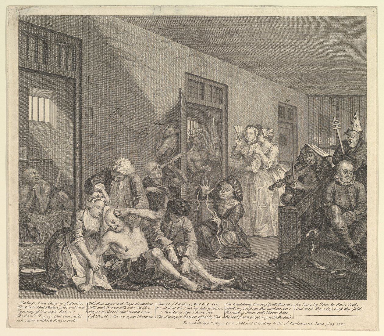 Een losbandig leven, Plaat 8 door William Hogarth