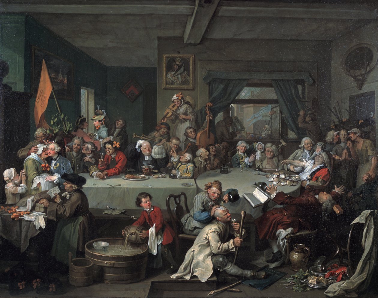 Een Verkiezingsfeest, 1755 door William Hogarth