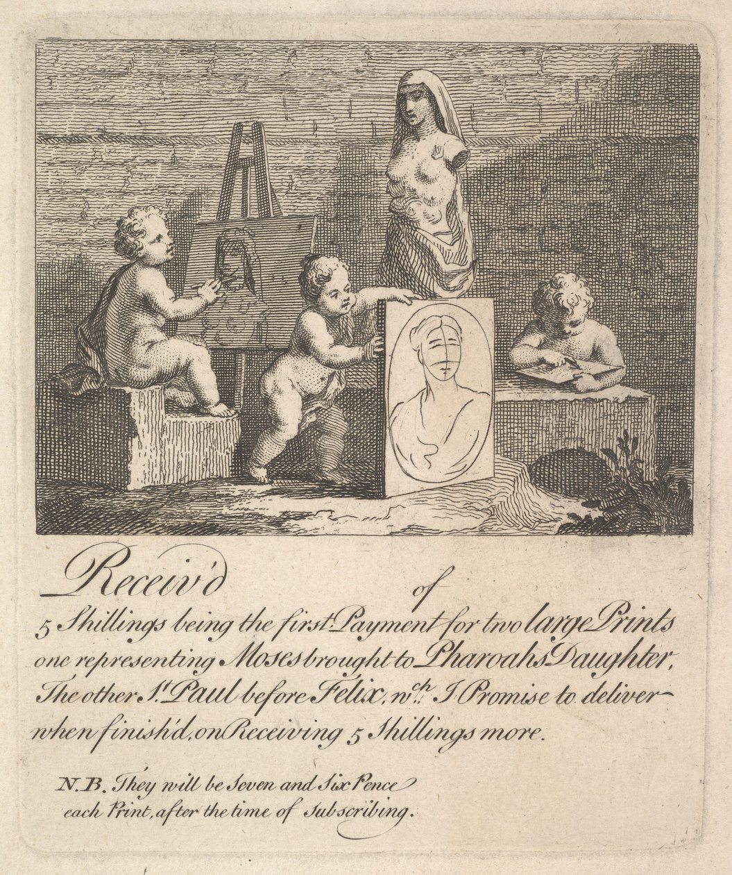 Jongens gluren naar de natuur door William Hogarth