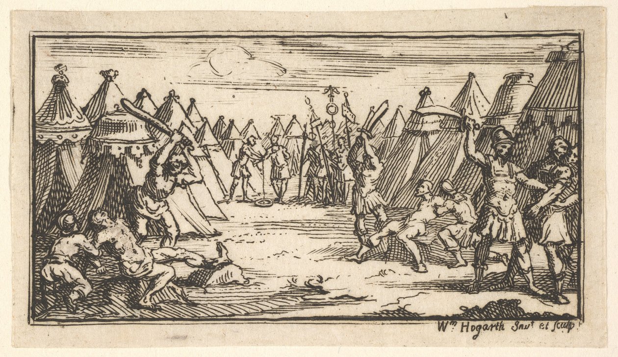 Het breken van de benen, John Beaver, Romeinse militaire straffen door William Hogarth