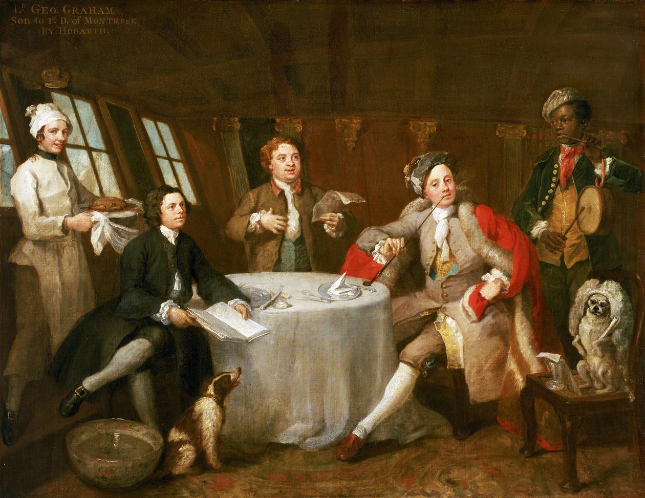 Kapitein George Graham in de hut van zijn schip 