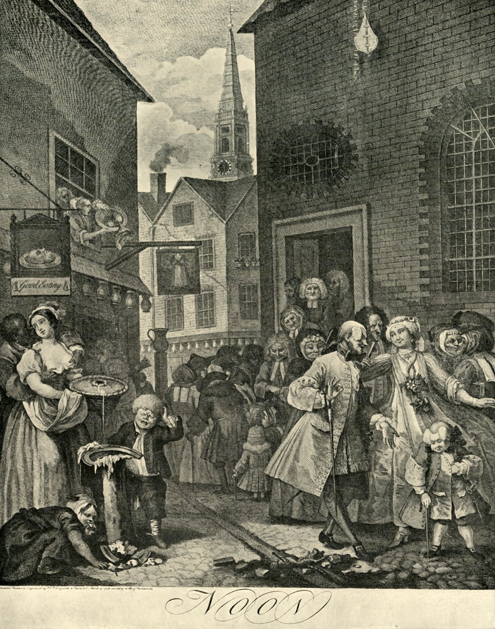 Covent Garden op de Middag, 1738, 1925 door William Hogarth