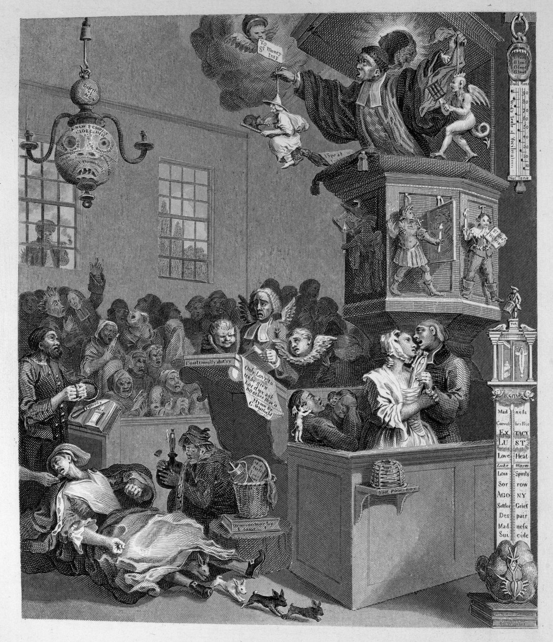 Goedgelovigheid, bijgeloof en fanatisme door William Hogarth