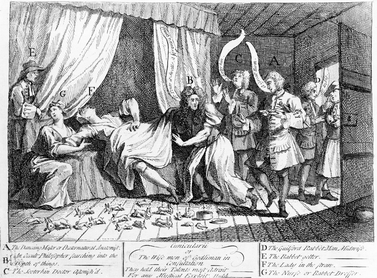 Cunicularii of de Wijzen van Godliman in Overleg, 1726 door William Hogarth