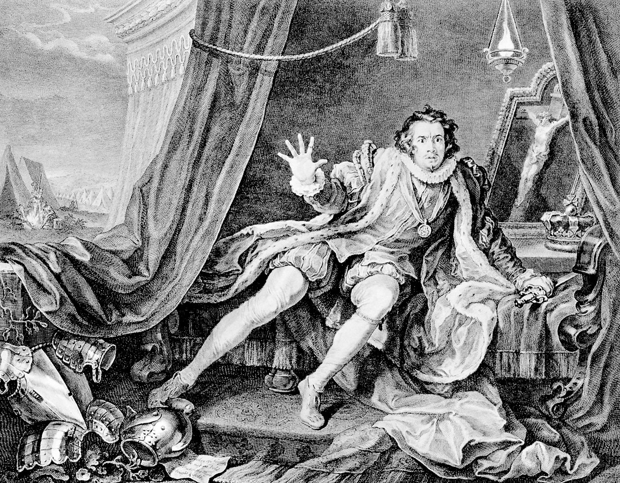 David Garrick als Richard III door William Hogarth