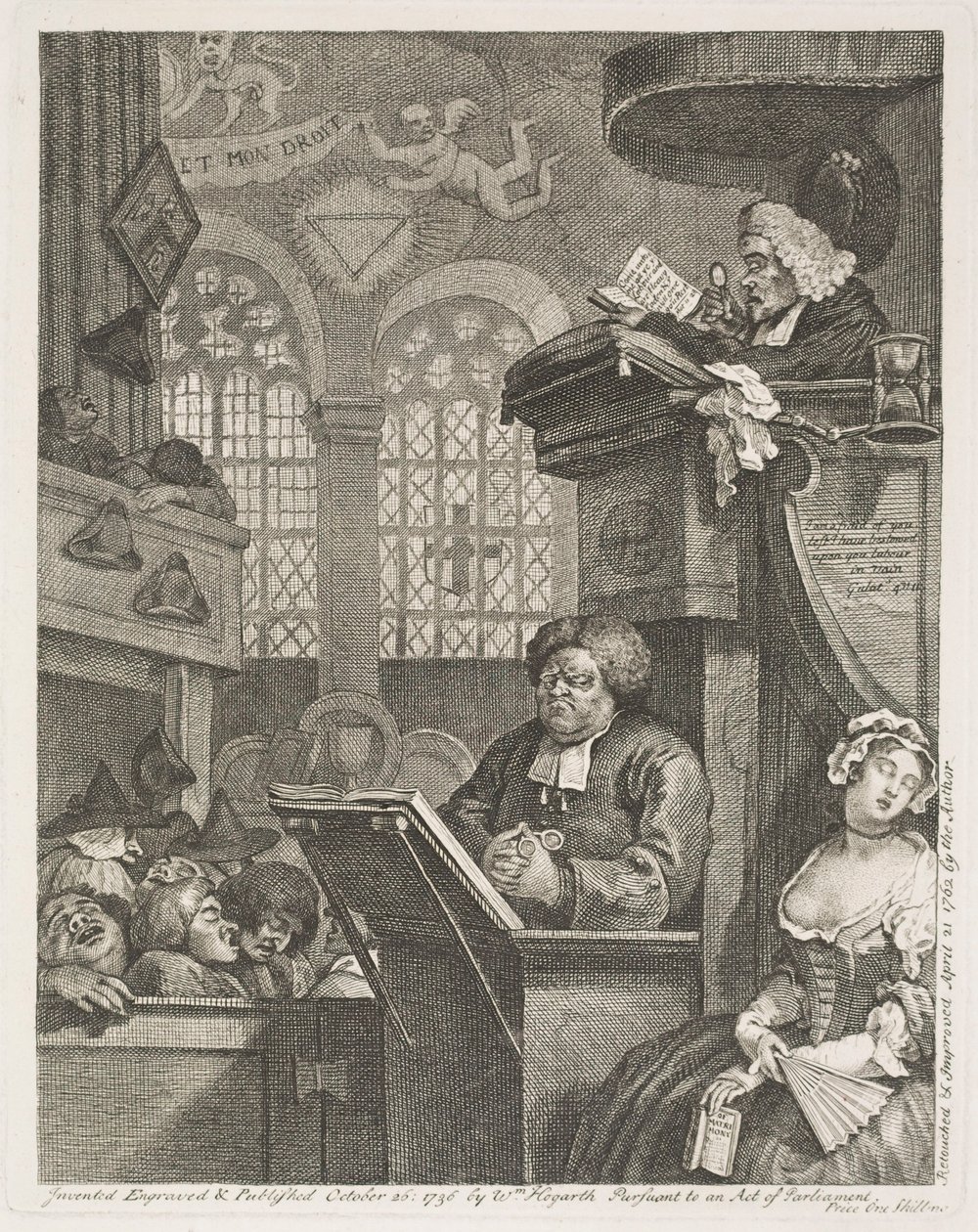 De slapende kerkgangers door William Hogarth