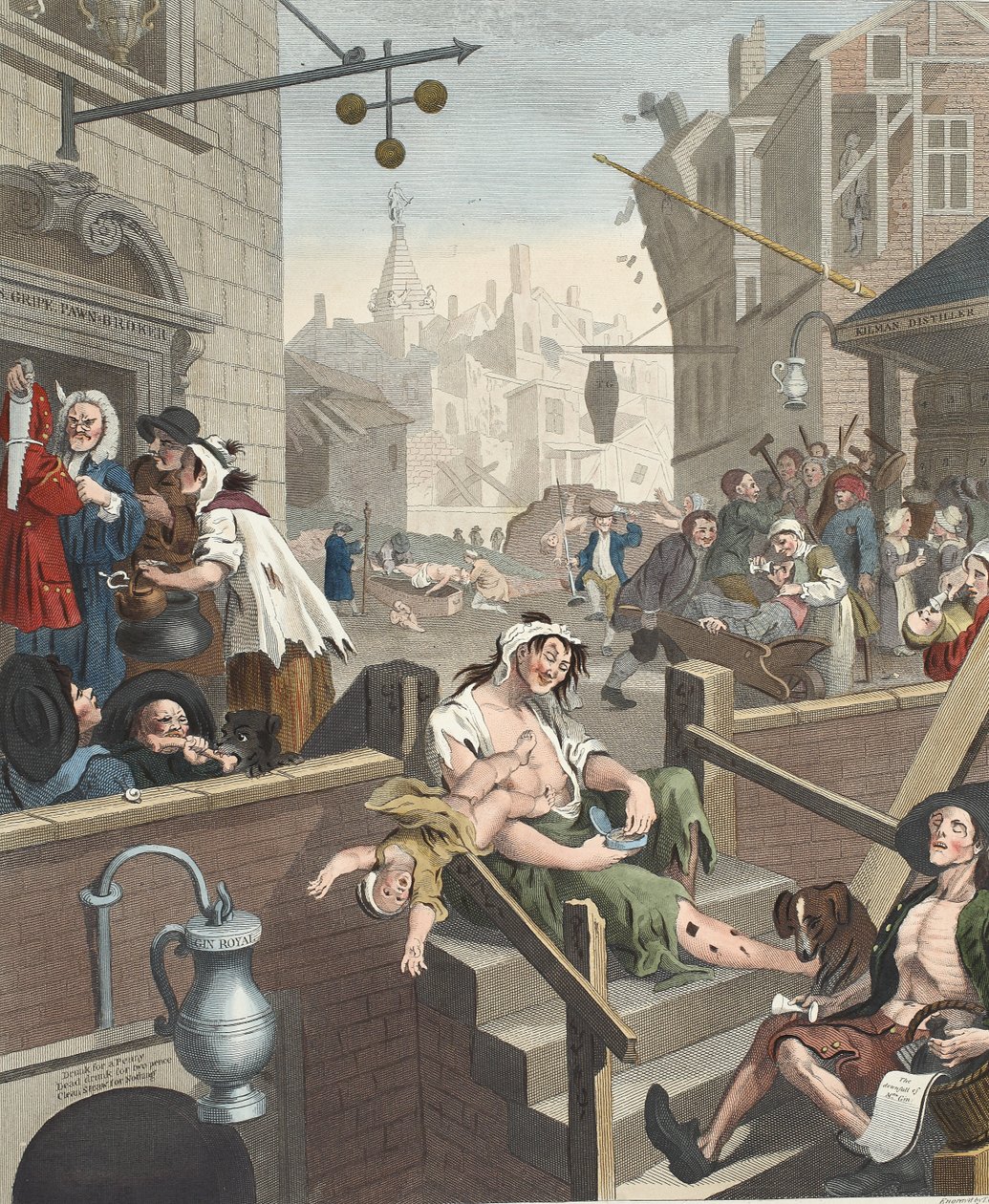 Gin Lane, illustratie uit 