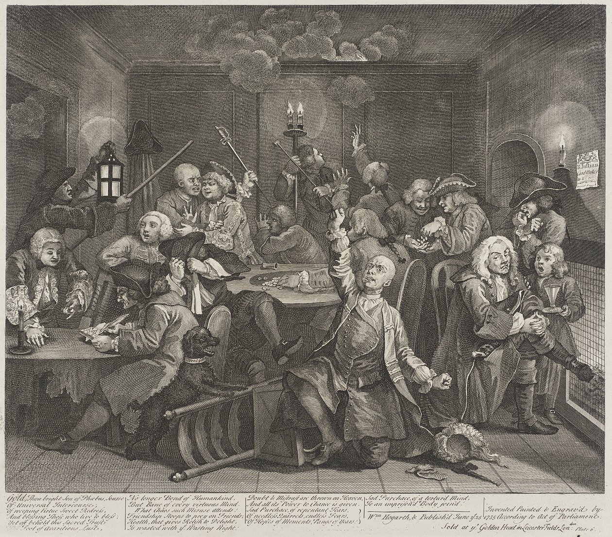 Goud, gij stralende zoon van Phoebus, bron door William Hogarth
