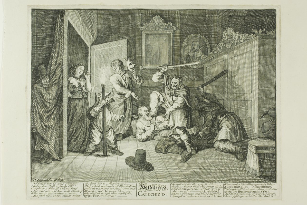Hudibras gecatechiseerd, plaat negen van Hudibras door William Hogarth