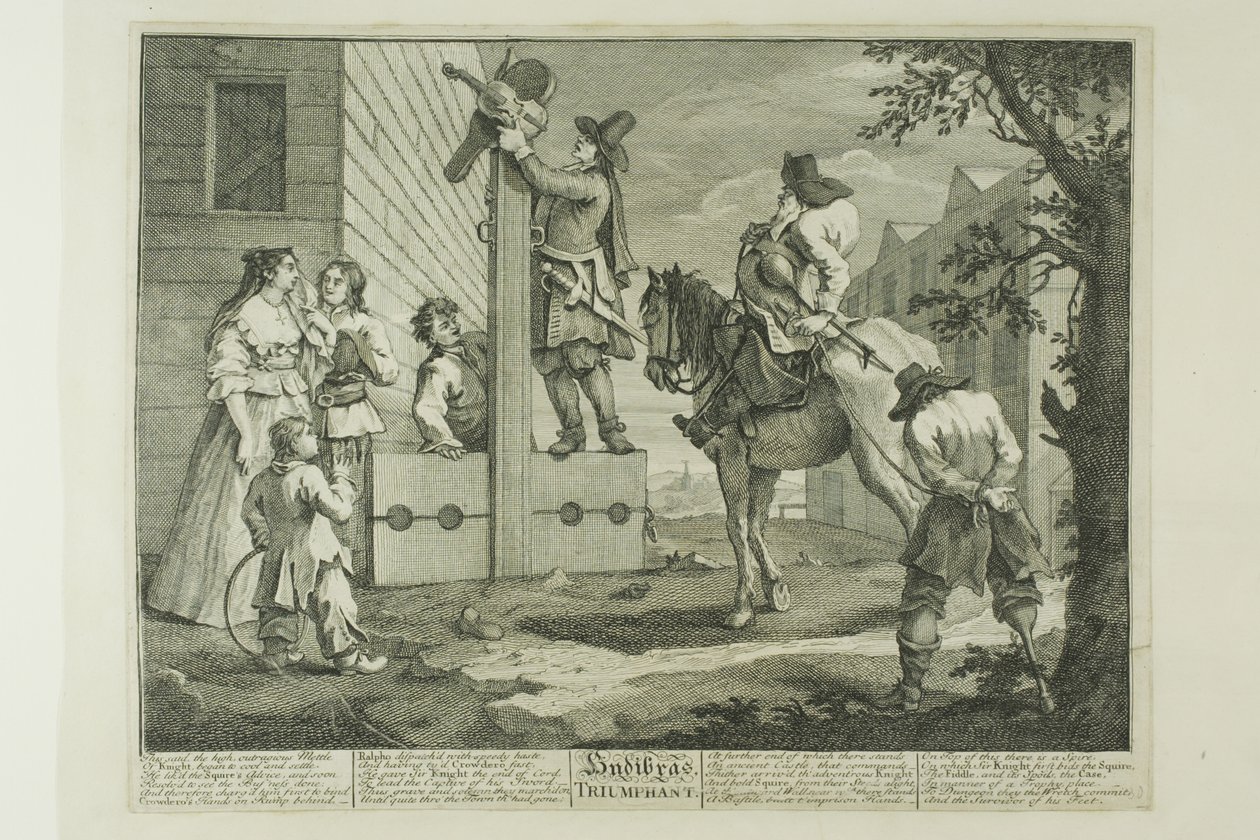 Hudibras Triomfantelijk, plaat vier van Hudibras door William Hogarth