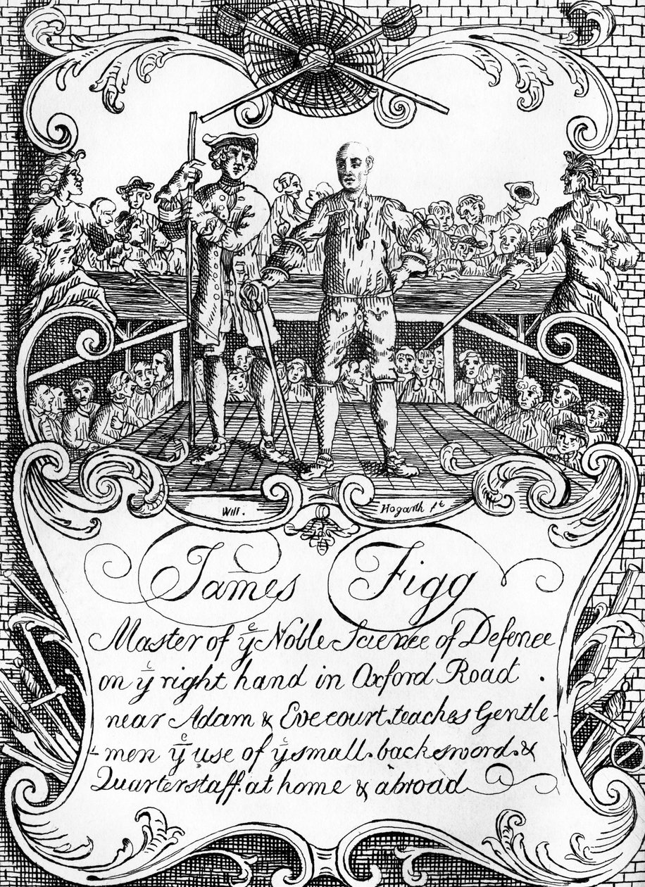 James Figg - advertentie, ca. 1729/30 door William Hogarth