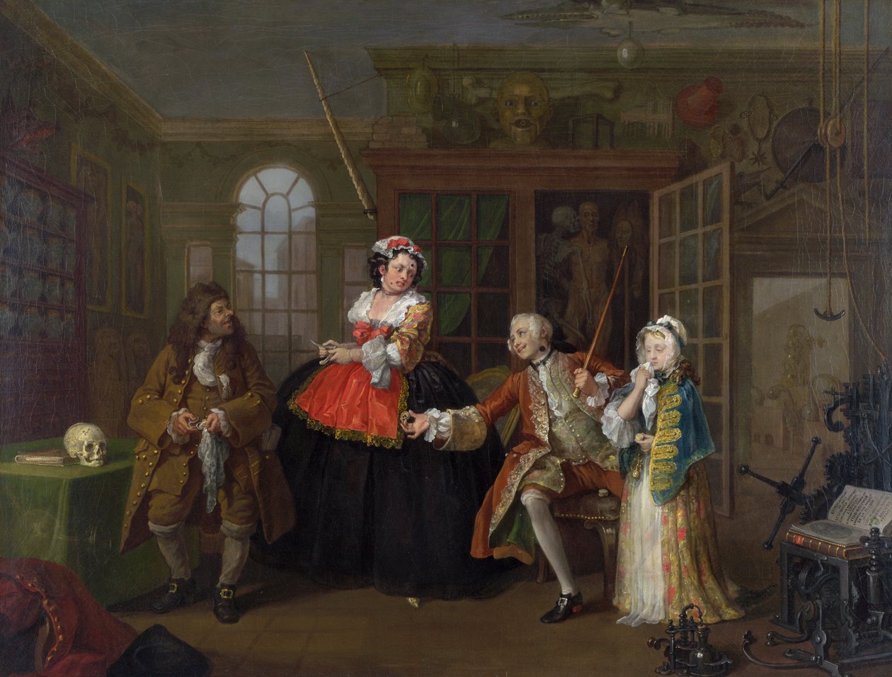 Huwelijk a la Mode: III - De Inspectie, c.1743 door William Hogarth