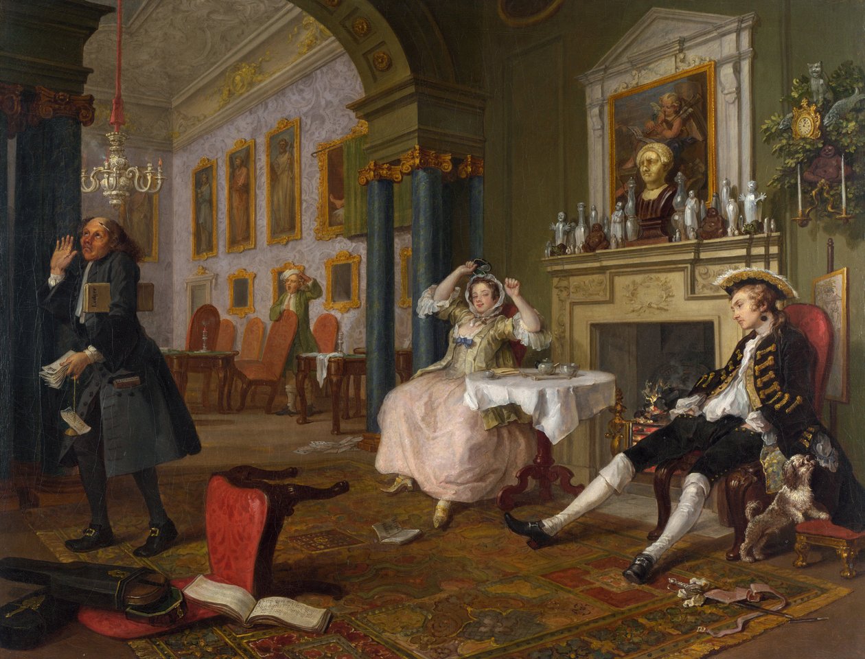 Huwelijk a la Mode: II - Het Tete a Tete, c.1743 door William Hogarth