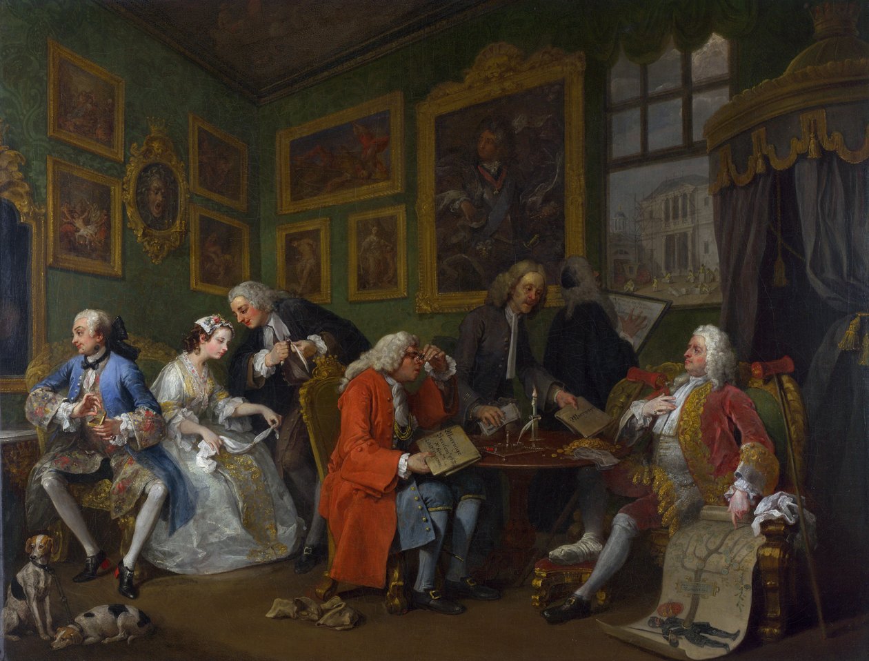 Huwelijk à la Mode: I - De huwelijksregeling door William Hogarth