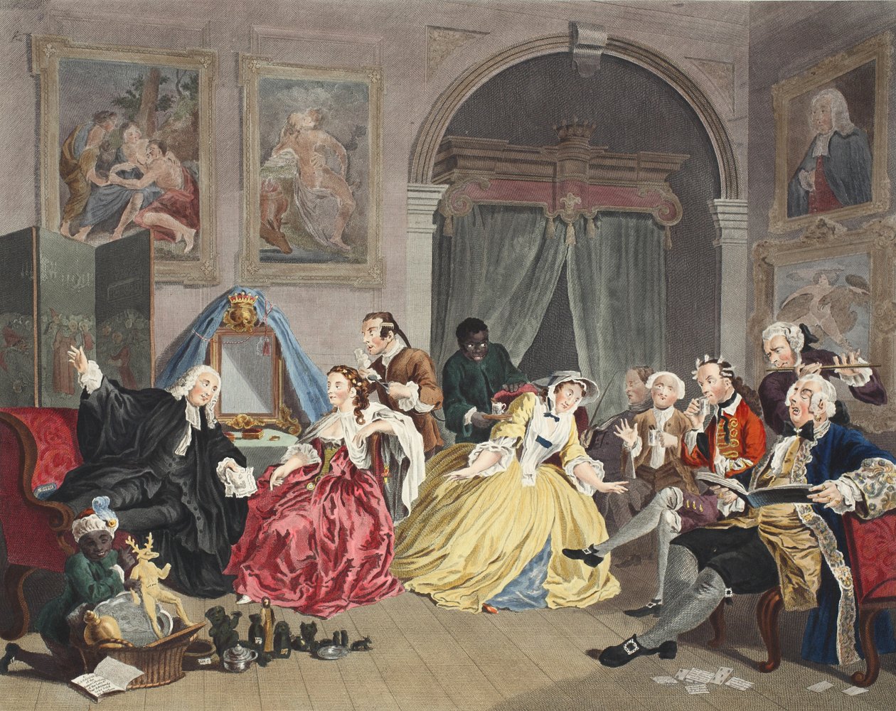 Marriage a la Mode, Plaat IV, De Toilette, illustratie uit 