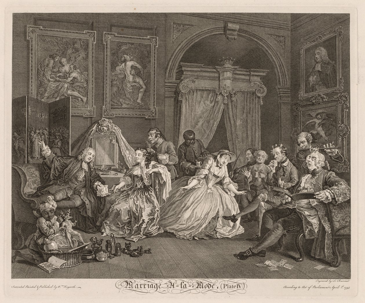 Huwelijk à la Mode: De Toiletscene door William Hogarth