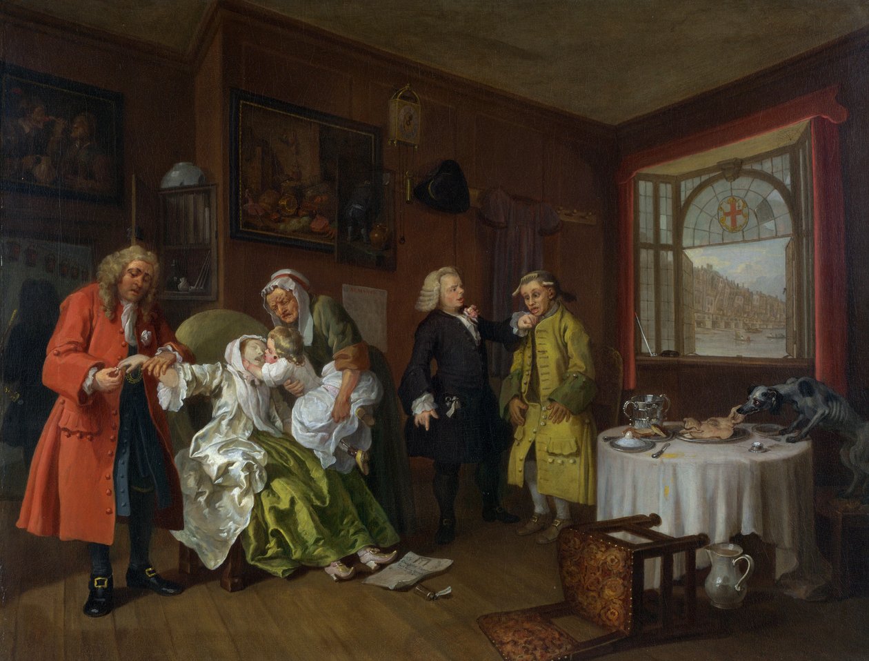 Huwelijk à la Mode: VI, De Dood van de Dame, c.1743 door William Hogarth