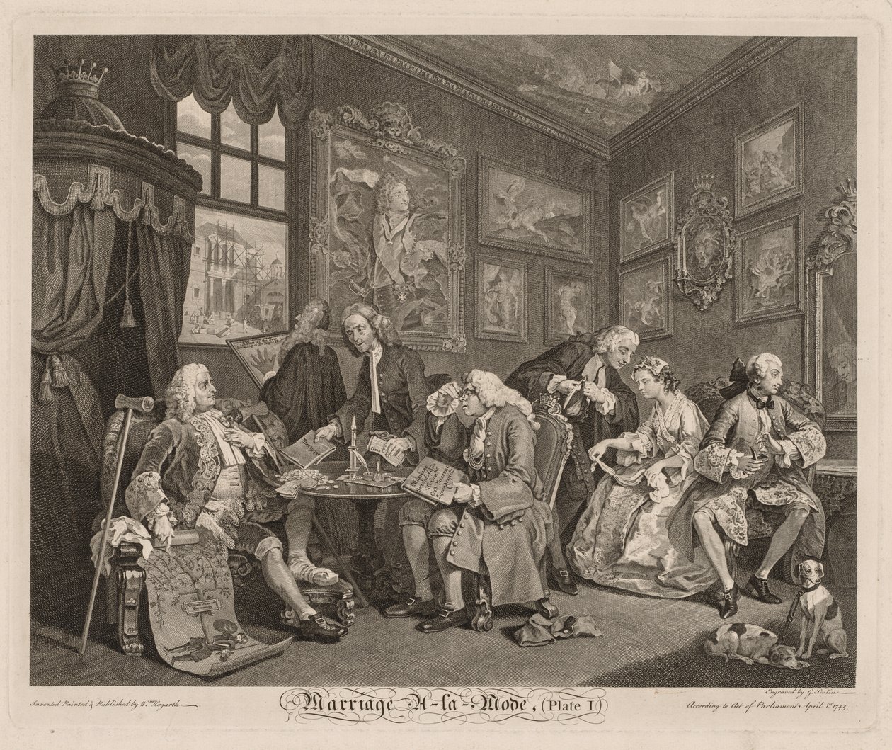 Huwelijk à la Mode door William Hogarth