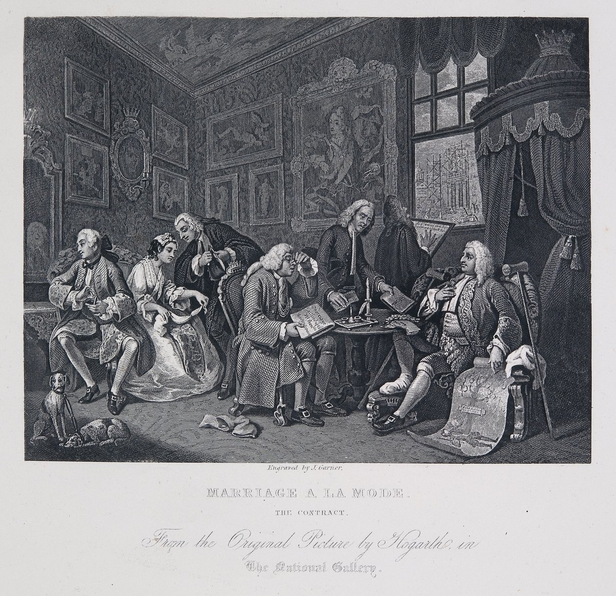 Trouwen à la Mode: Het contract door William Hogarth