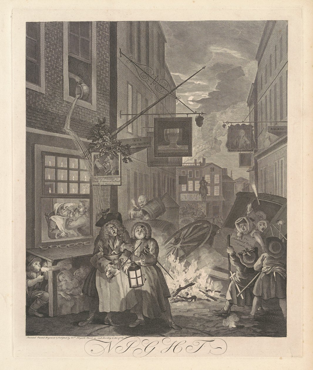 Nacht door William Hogarth