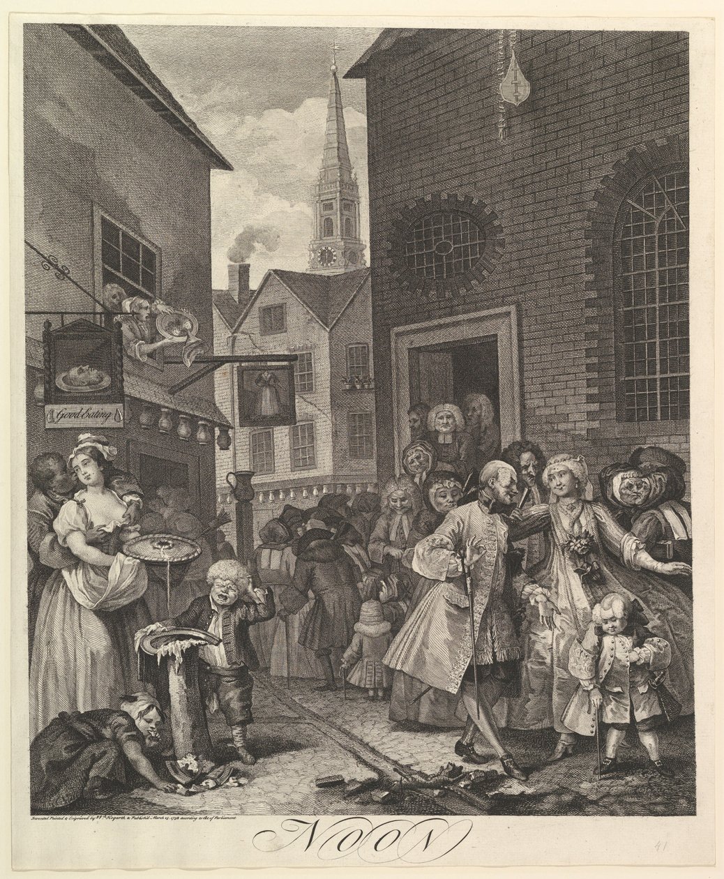Middag: De vier tijden van de dag door William Hogarth