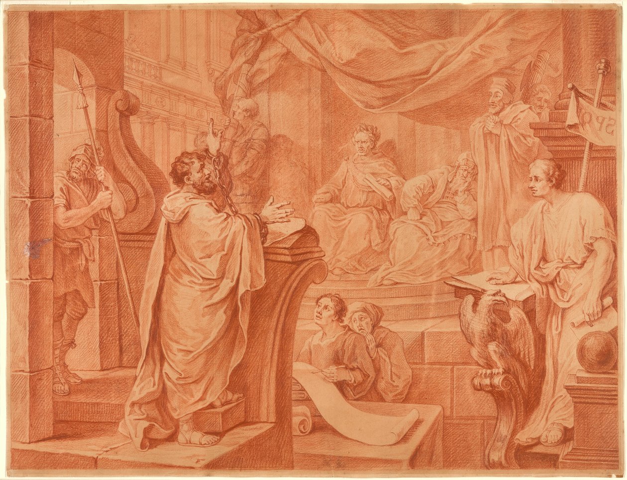 Paulus voor Felix door William Hogarth