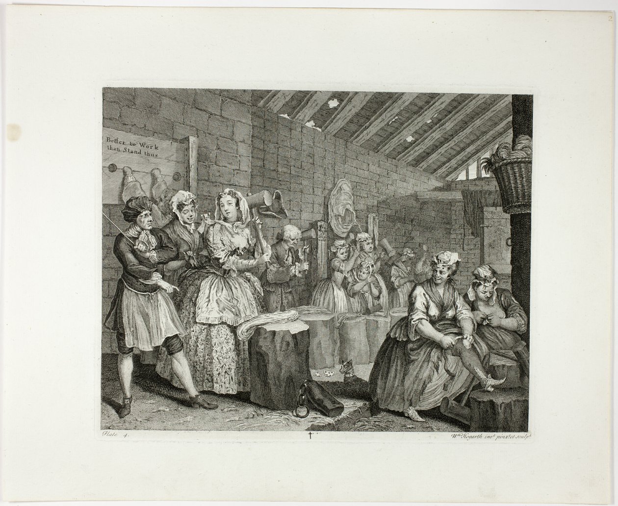 Plaat vier, uit De vooruitgang van een hoer door William Hogarth