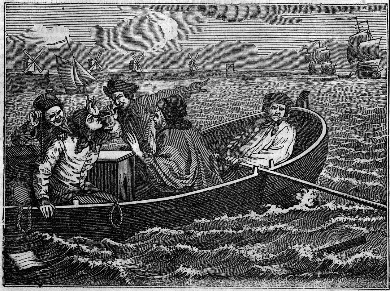 Plaat uit een serie van 12 gravures door William Hogarth (1697-1764), Britse illustrator, getiteld 