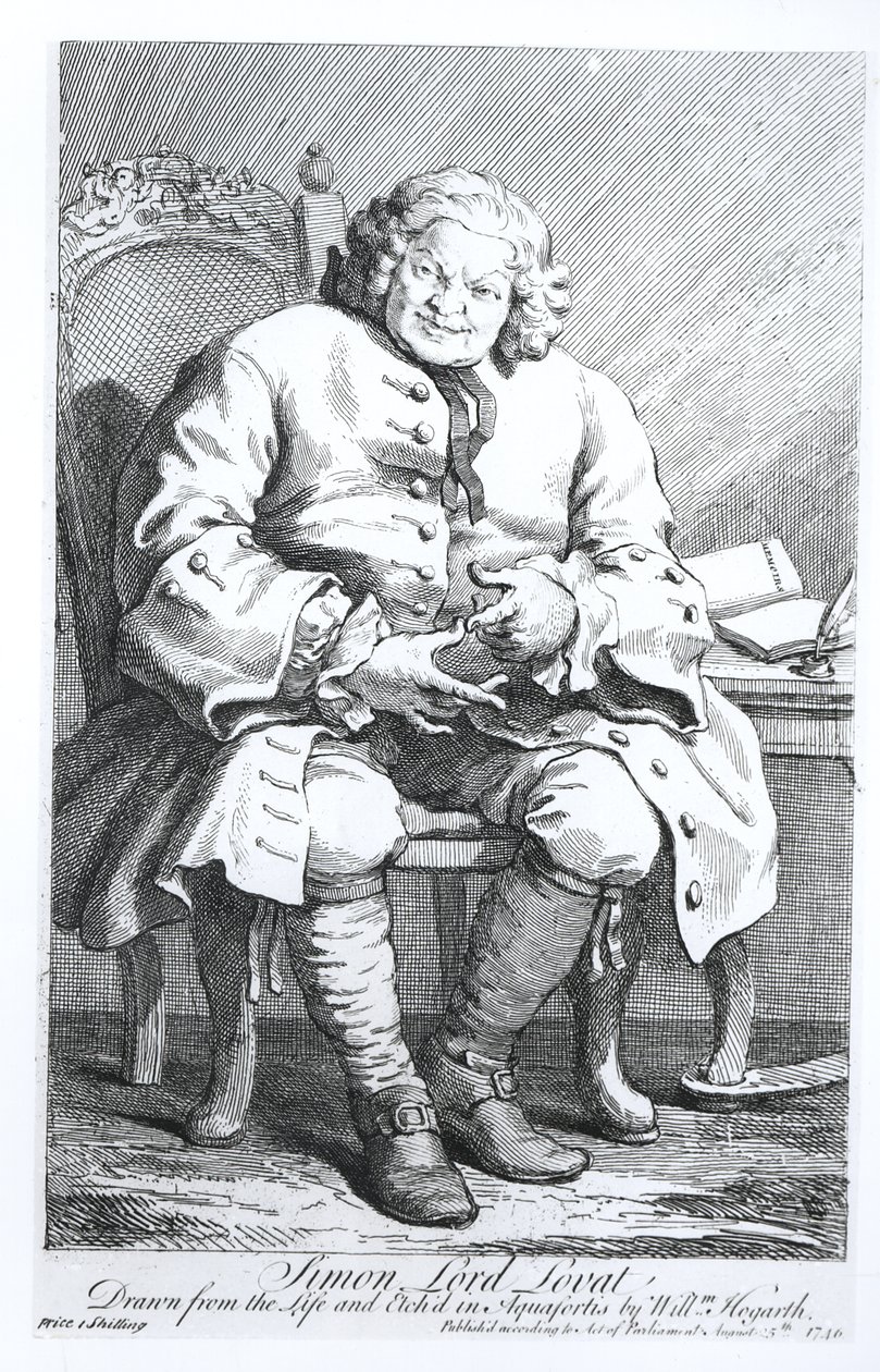 Portret van Simon Fraser, Lord Lovat (c.1667-1747) 25 augustus 1746 door William Hogarth