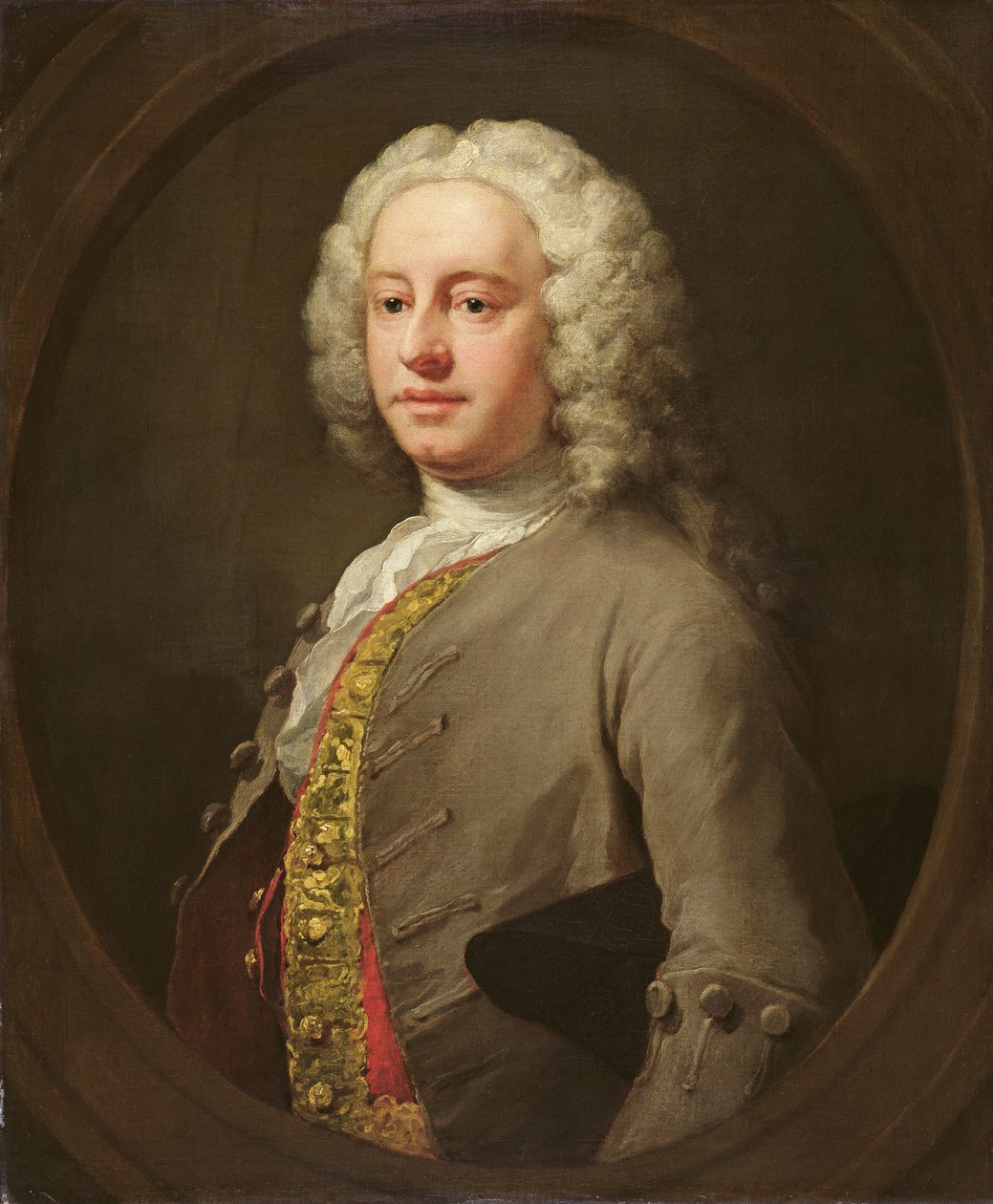 Portret van een Onbekende Man, ca. 1740 door William Hogarth