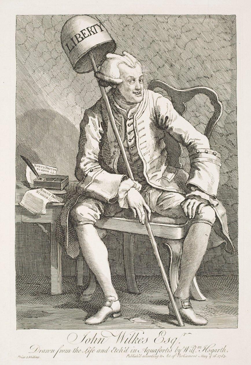 Portret van John Wilkes, Esquire door William Hogarth