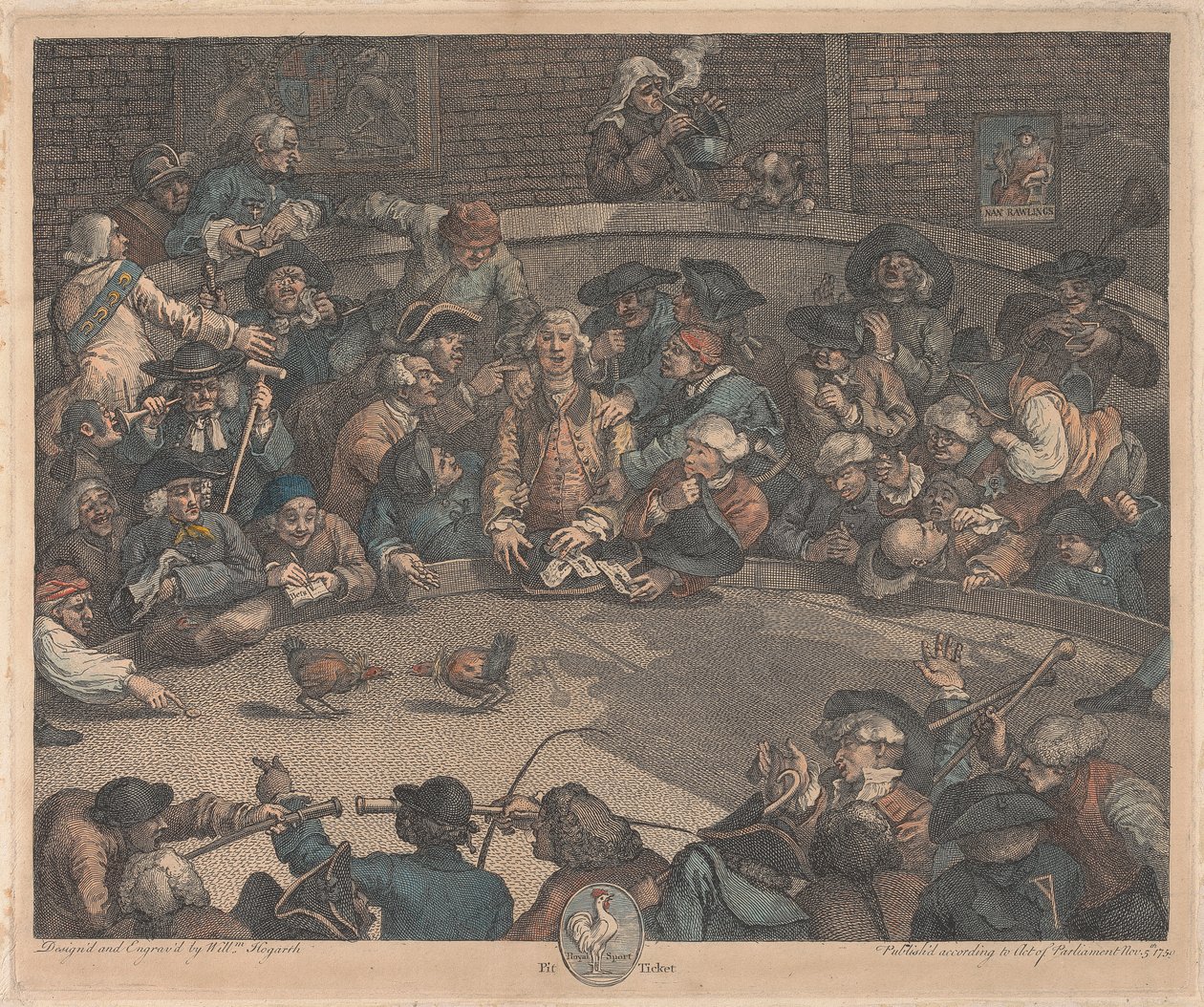Koninklijke sport, Pit Ticket door William Hogarth