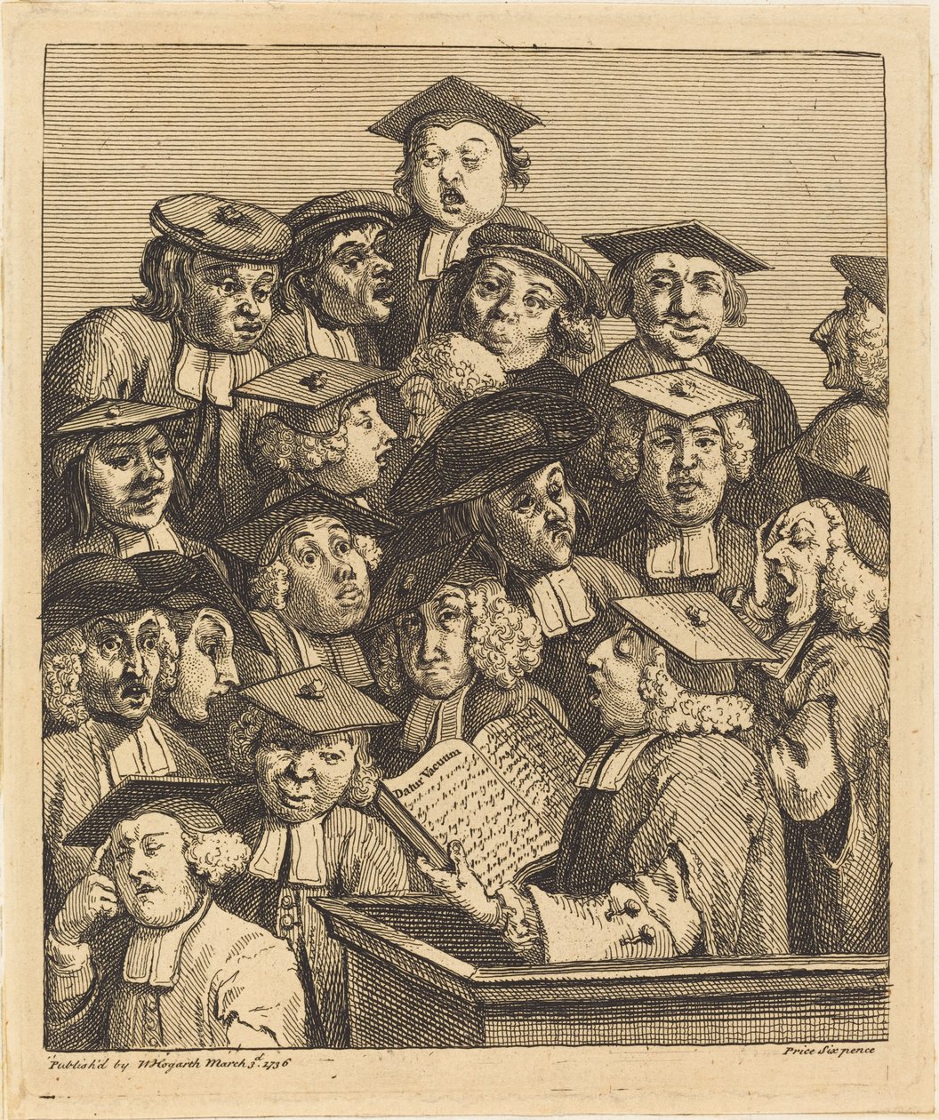 Geleerden bij een Lezing door William Hogarth