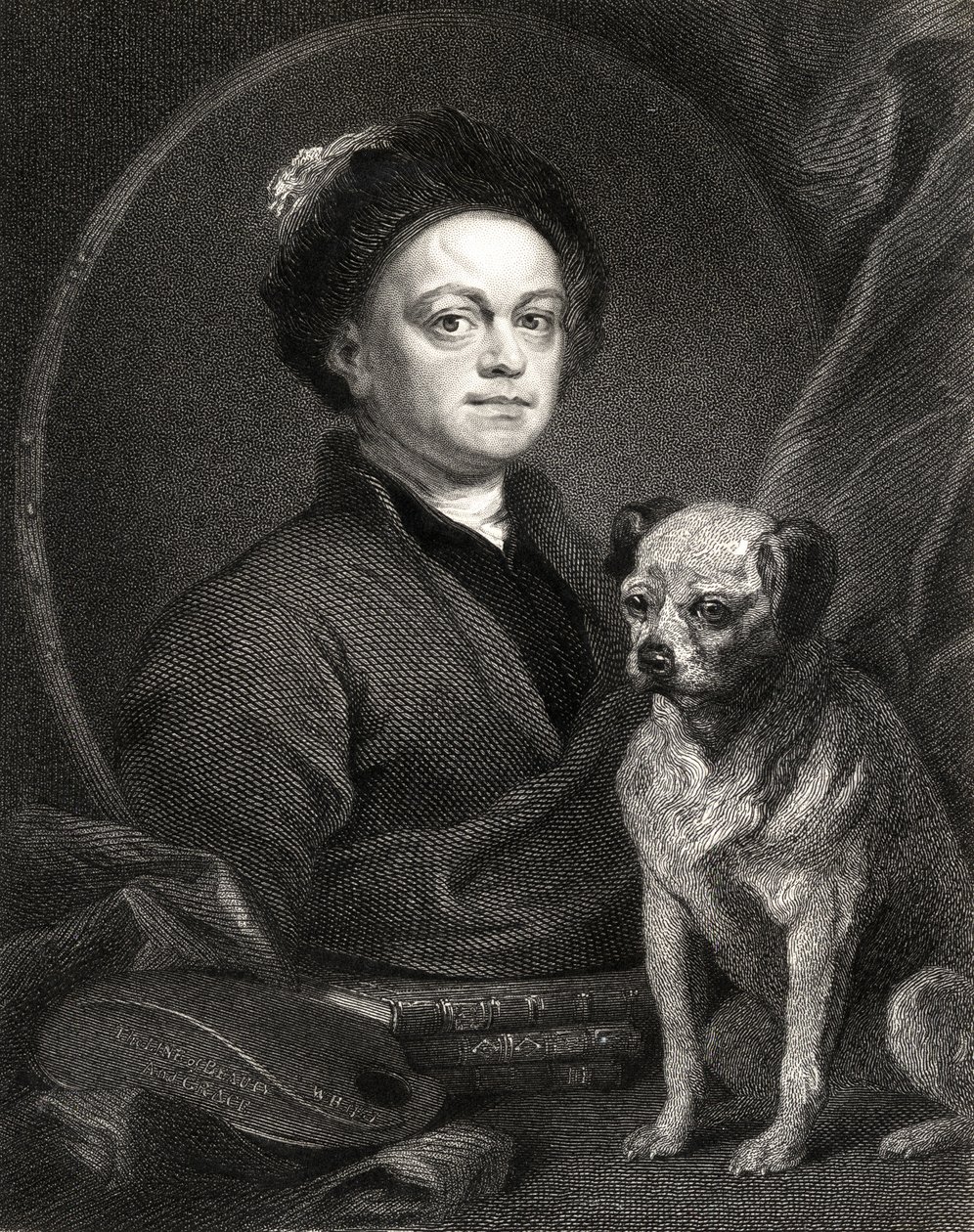 Zelfportret, uit Gallery of Portraits, gepubliceerd in 1833 door William Hogarth
