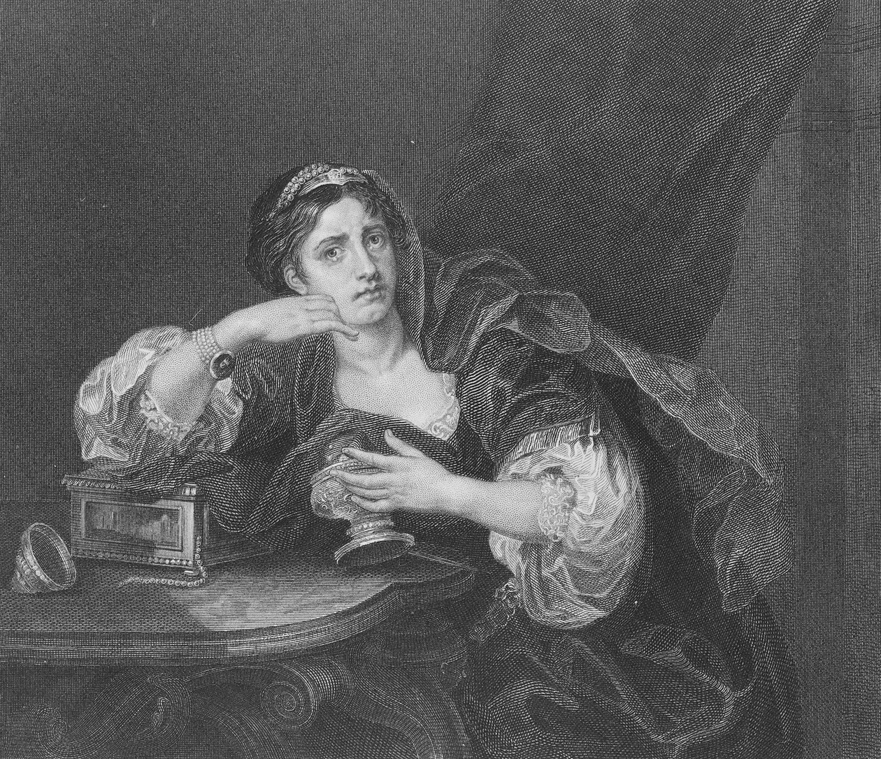 Sigismonda met het hart van haar echtgenoot, gegraveerd door T.W. Shaw, uit 