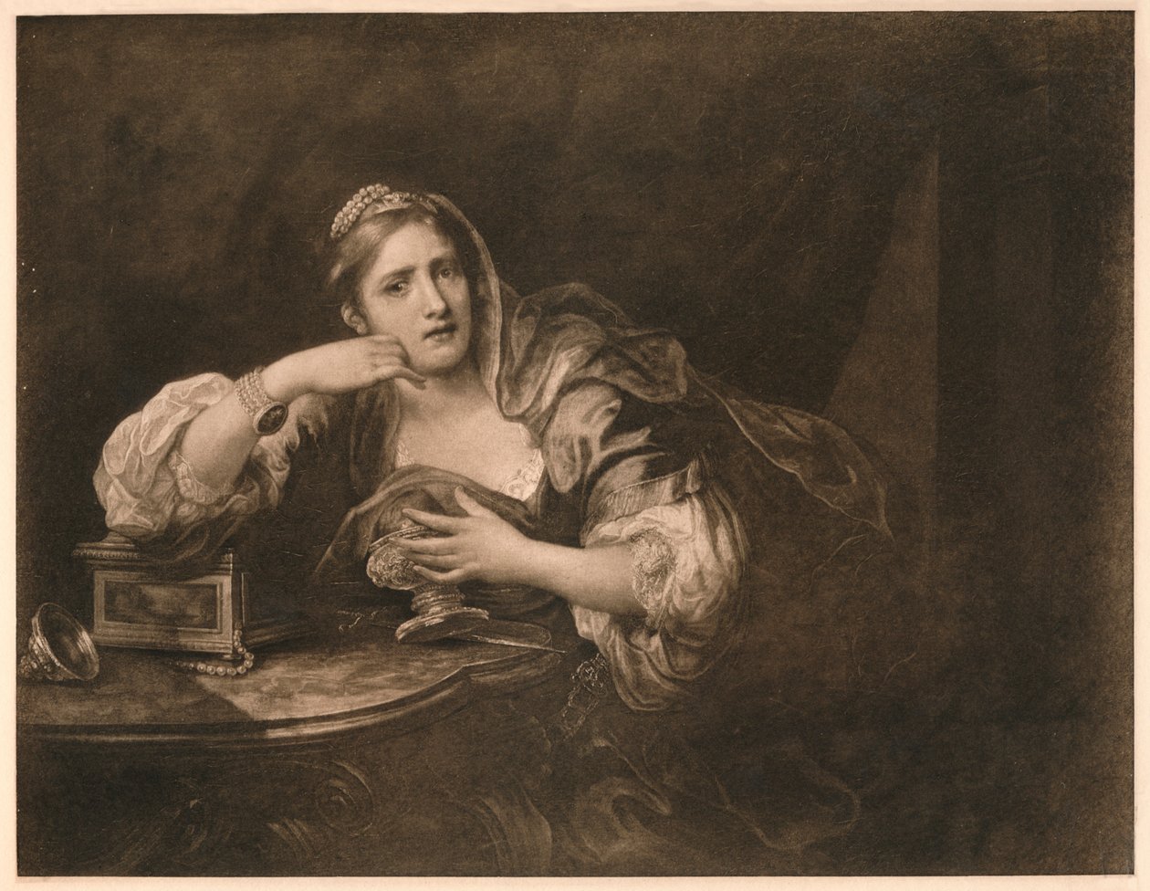 Sigismunda rouwend over het hart van Guiscardo, 1759 door William Hogarth