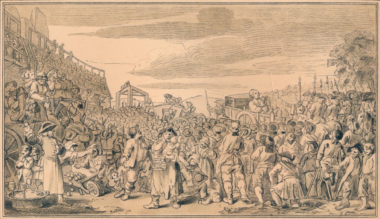 Schets voor plaat XI van Industrie en Luiheid, 1747 door William Hogarth